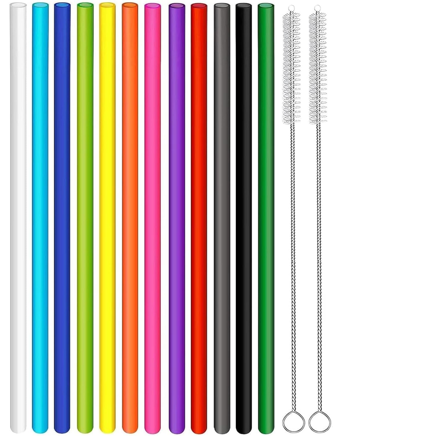 Photo 1 of 14 Pack Replacement Straws for 40 oz Stanley Adventure Travel Tumbler Cup, Reusable Plastic Straws with Cleaning Brush, Compatible with 40oz 30oz 20oz 14oz Stanley Water Jug, 12inch