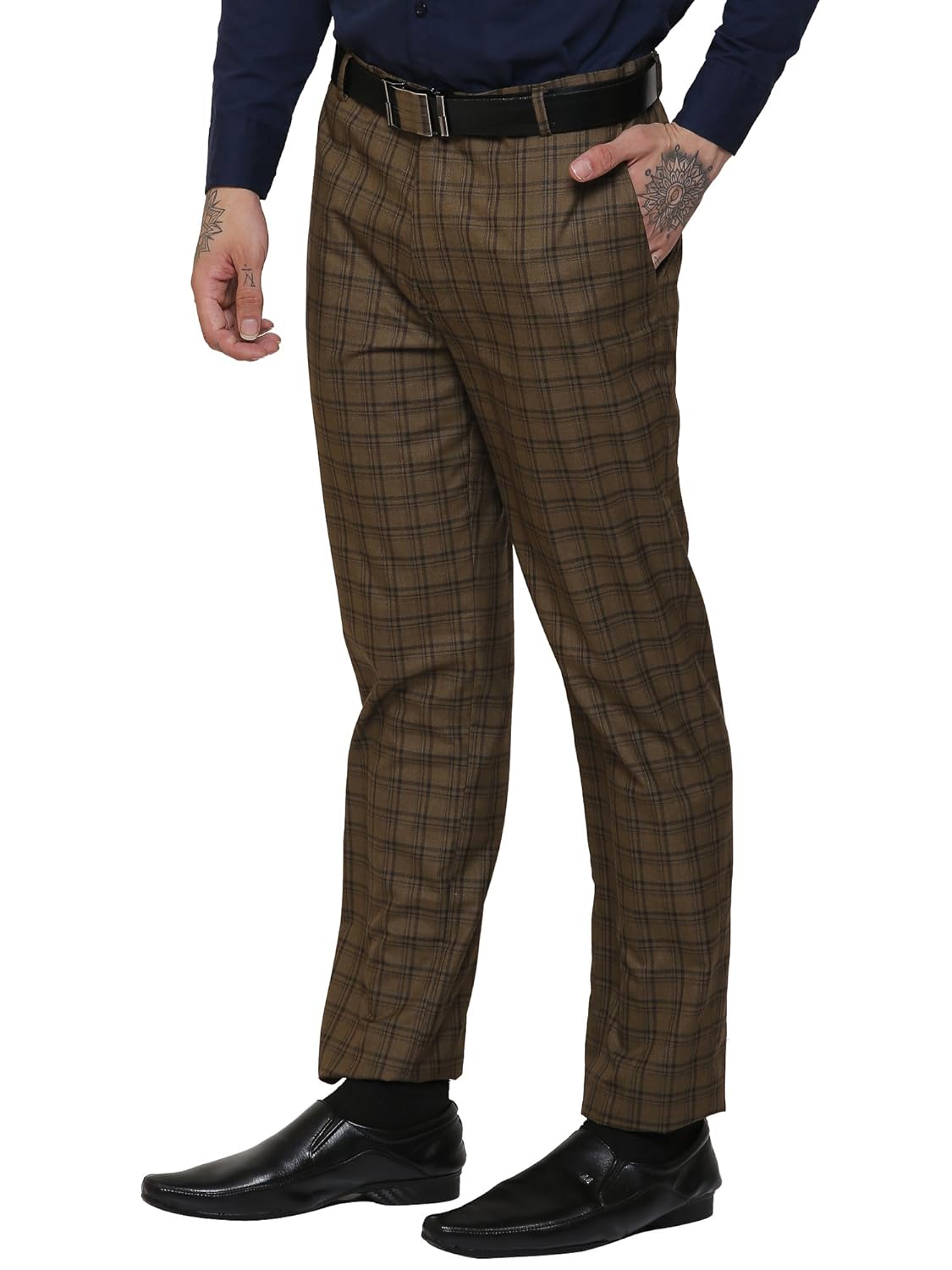 ad & av men's formal trouser (293_checks_dark_aa )
