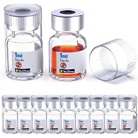 Biomed Solutions Sterile Empty Vial with Reusable Plastic Cap,Ready to Fill Glass Containers, Liquid Injection Bottle Sealed 