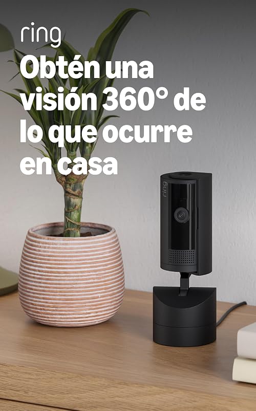 Pan-Tilt Câmera Interior | Câmera de segurança plug-in para animais de estimação, 360° horizontal e 169° vertical | Ring Protect Grátis 30 Dias