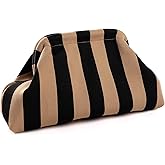 Wrorou Woven Dumpling Bags for Women Pink and Green Purse Colorblock Clutch Crochet Purses Handbags Summer Beach Clutch 2025