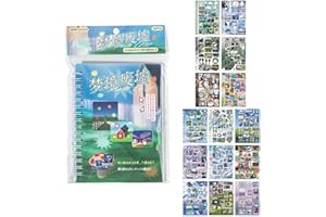 Dreaming of Retro Style Sticker Book, 30-Page Japanese Retro Dreamcore Sticker with Frosted Glitter, Y2K Aesthetic Stickers B