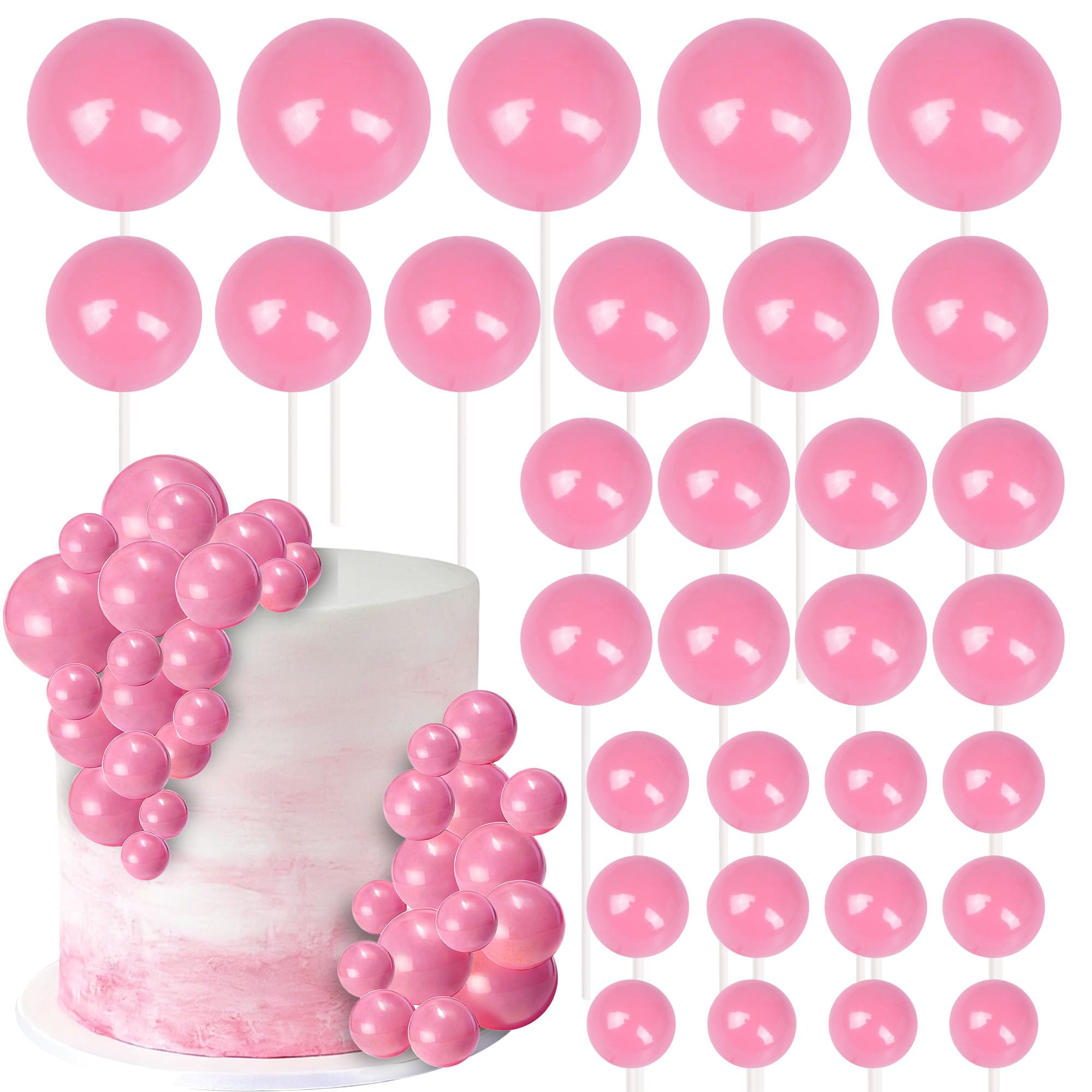 70 Pack Balls Cake Toppers Ball Cake Picks Ball Shaped Cupcake Toppers Foam Balls Cake Topper Insert Mini Balloons Cake Decorations for Wedding Anniversary Baby Shower Birthday Party Supplies — image 1