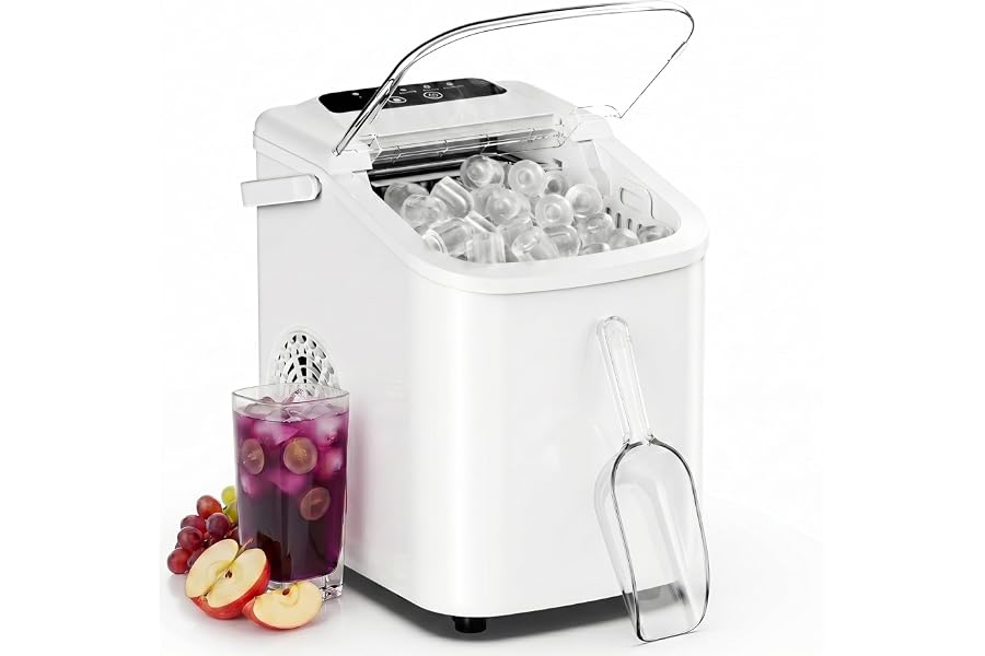 Get It Now Sweetcrispy Countertop Ice Maker with Scoop, Basket and Handle, Portable Ice Machine 9 Cu