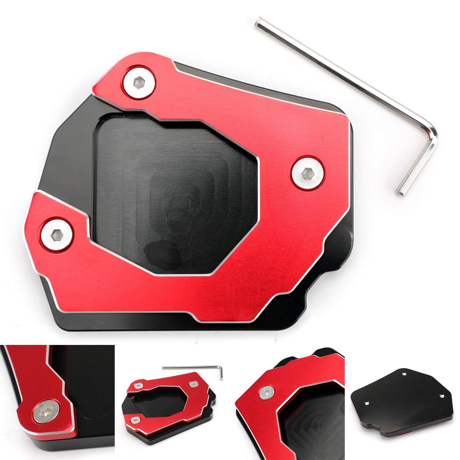 Keenso CNC Aluminum Side Stand Pad Enlarger Extension Pad for Kawasaki