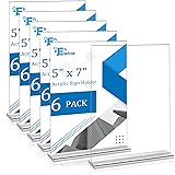 EHWINE 6 Pack Acrylic Sign Holders - 5 x