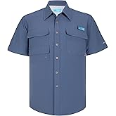 Men's UV UPF 50+ Sun Protection Soild Waterproof Breathable Fast Dry SPF Hiking Fishing Short Sleeve Shirt