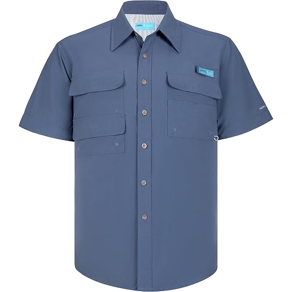 NEUF chemise de pêche tissée homme à manches courtes en haute