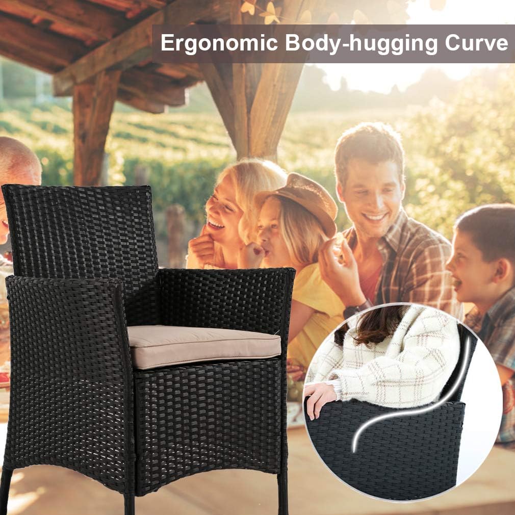 FDW Patio Furniture Set 4 Pieces Outdoor Rattan Chair Wicker Sofa Garden Conversation Bistro Sets for Yard,Pool or Backyard: Garden & Outdoor