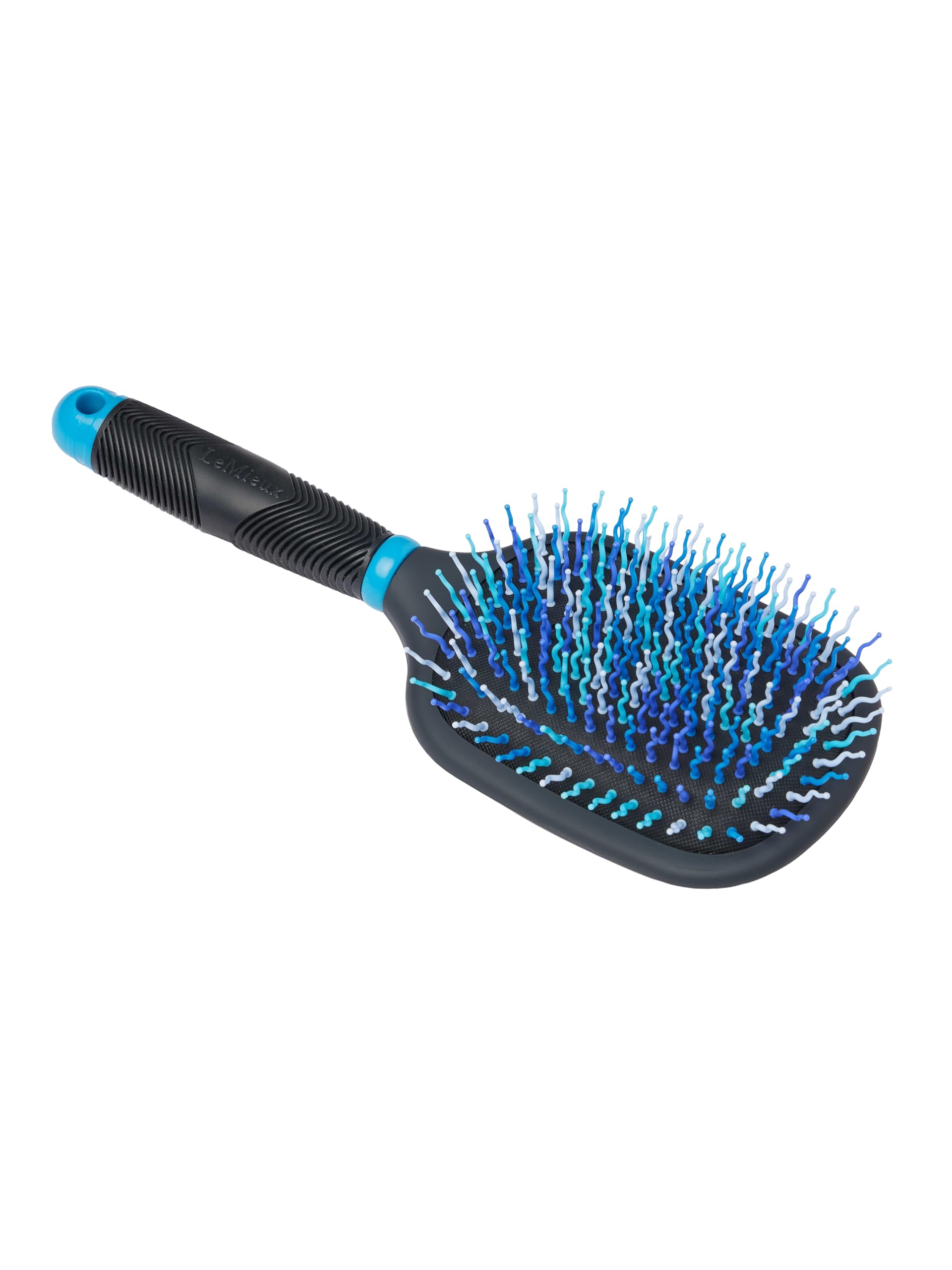 LeMieux Tangle Tidy Plus Horse Grooming Hair Brush in Blue with Ergonomic Grip Handle for Manes and Tails - One Size