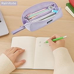 Ralnitote Small Pencil Pouch with 180° Open