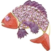 Alilang Japanese Koi Fish Carp Golden Tone Enamel Crystal Rhinestone Ocean Animal Lapel Pin Brooch