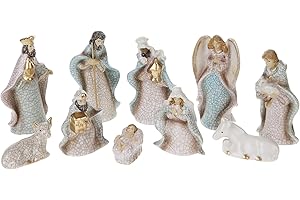 Creative Co-Op 10 Piece Crackled Stoneware Nativity