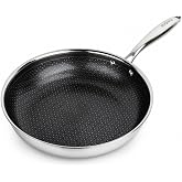 imarku 12 Inch Non Stick Frying Pans, Healthy Hybrid Ceramic Frying Pans | PFOA Free, Non Stick Skillets for Gas, Electric, and Induction, Dishwasher &amp; Oven-Safe Stainless Steel Frying Pan