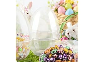 12-Inch Jumbo Clear Plastic Easter Egg, Transparent Jumbo Easter Eggs, Large Fillable Decorative Egg Container - Plastic Gian