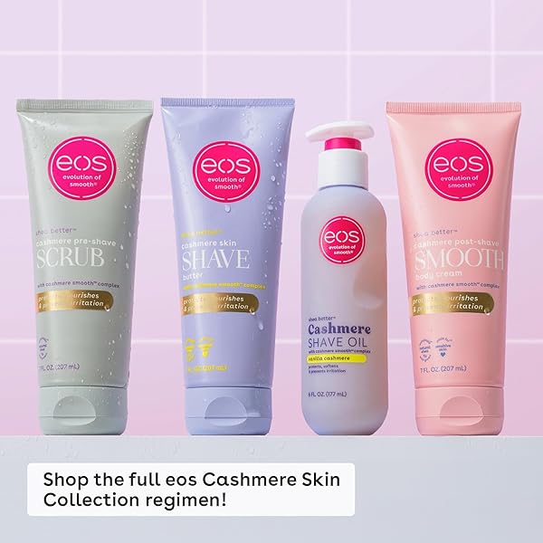 EOS CASHMERE SKIN COLLECTION POST-SHAVE SMOOTH BODY CREAM- VANILLA CASHMERE, 72-HOUR HYDRATION, NOURISHING, BODY CARE, SHEA BUTTER, 7 FL OZ