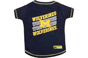 Pets First NCAA Michigan Wolverines Graphic Dog Tshirt, Licensed Sporty Dog Shirt with Team Name and Logo, Cool Puppy Shirt, Size Extra Small