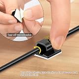 Sukudon 100 Pcs Black Self-Adhesive Cable Clips Wire Management Holder Organizer view 5