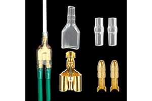 50Sets 2 to 1 Motorcycle Wire Connectors Splice - for 4mm Bullet Crimp Terminal Heat Shrink Butt Diameter Male Female 1:2 Tra