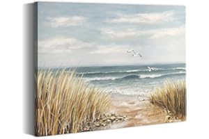 summer melody Coastal Painting Art Ocean Picture - Abstract Seascape Canvas Beach Artwork Modern Seashore Prints for Bedroom Living Room