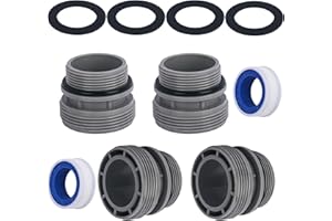 EAORBD 4560 Pool Hose Conversion Adapters Kit for Intex Hayward Coleman Pool Filter Pump Adapter 40mm to 1 1/2 Inch Kit for Intex Hose Conversion Adapter Kit Pool Hose Connector Above Ground Part - 4 Pack