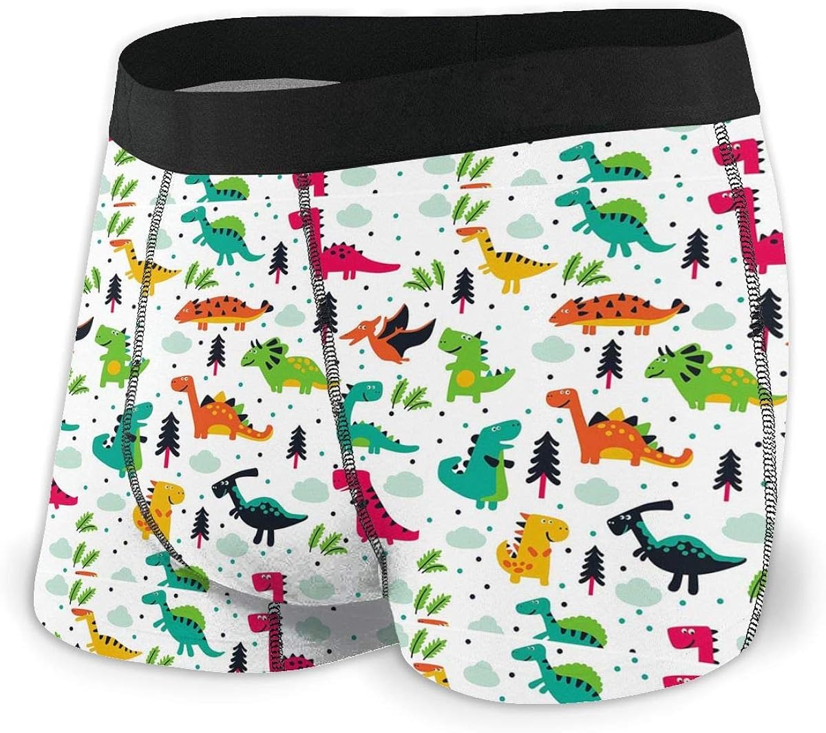 N/D Cartoon Dinosaur Mens Underwear Polyester Spandex Pouch SXXL Black