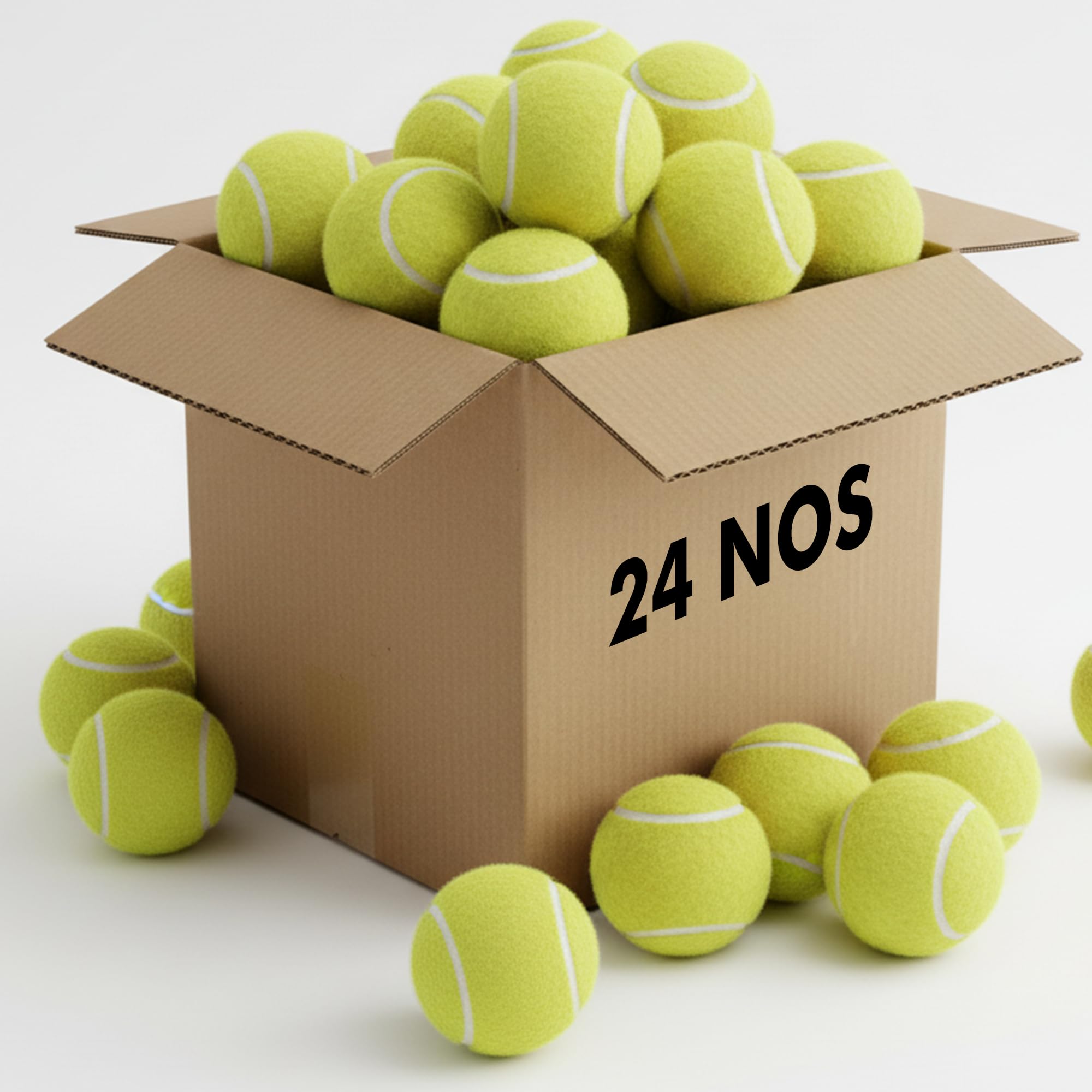 EPISENT Tennis Balls Pack of 24 | Ideal for Sports, Practice, Pet Play, Dog Training, Throwing Machine & All Court Types | Includes Mesh Carrying Bag