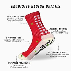 YUFREE SUN Men's Soccer Socks - Non Skid Anti Slip
