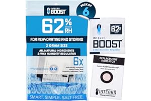 Integra Boost 2-Way Humidity Control Pack – Patented Technology for Humidity Control – Preserve Flavor & Maintain 62% RH – Moisture Absorber for Herbs, Spices & More – 2 Gram (Pack of 6)