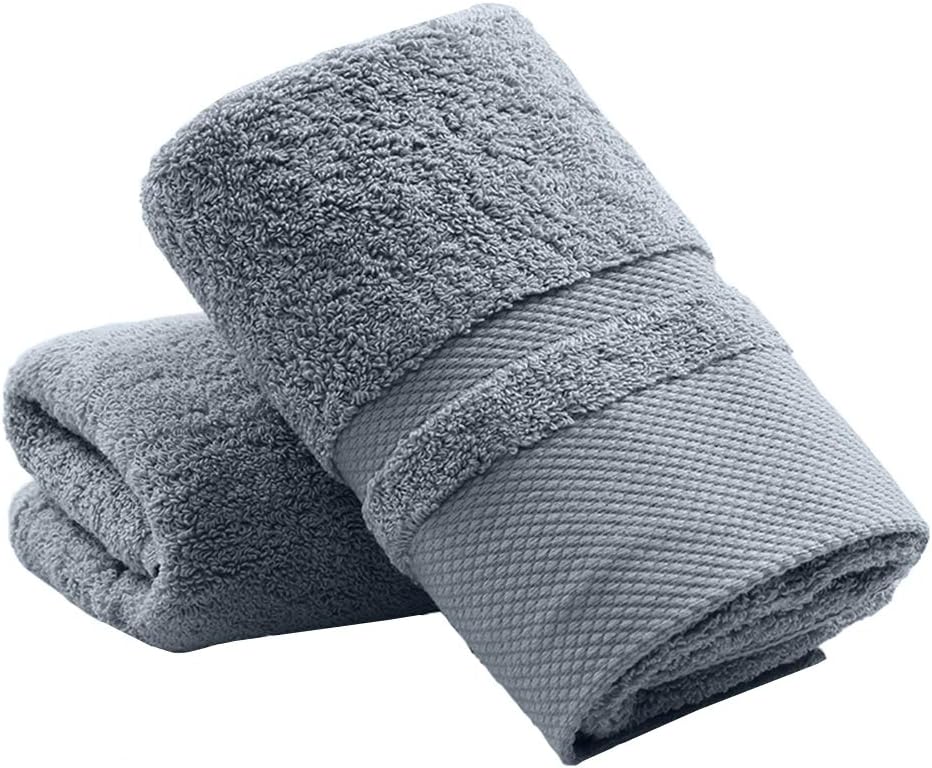 YAMAMA Hand Towels Set of 2, 100% Cotton Super Soft Highly Absorbent Face Towels for Bathroom 13x 30 Inch (Ink Grey)