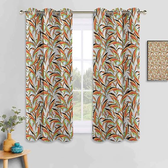 ScottDecor Tropical Bedroom Curtains Exotic Hawaiian Foliage Leaves Jungle Caribbean