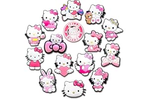 EUPHAGLAIA 12 15Pcs Cute Charms for Croc Clog Shoes Decoration, Cats Charms Accessories for Shoe