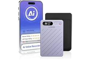 LOBKIN Ai Voice Recorder with Transcribe & Summarize, Note Voice Recorder Support 152 Languages, 64GB, Audio Recorder with Ap