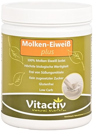 MOLKEN-EIWEISS plus - Molken-Eiweiß-Isolat für Figur und Sport - das Hochwertigste aus der Milch + Vitamin B3 + B6 für Energi