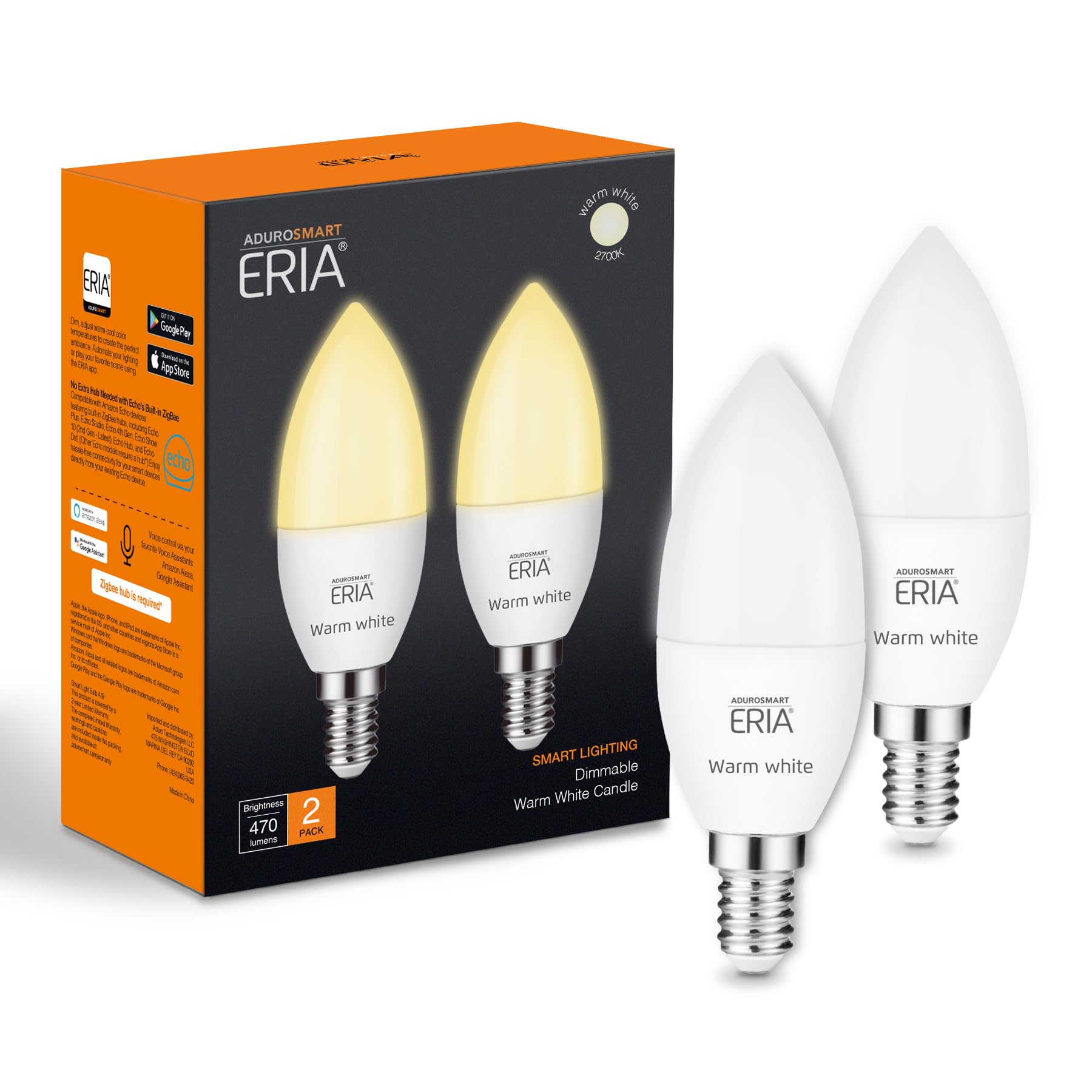 AduroSmart ERIA E14 Candle Warm White (2 Pack)