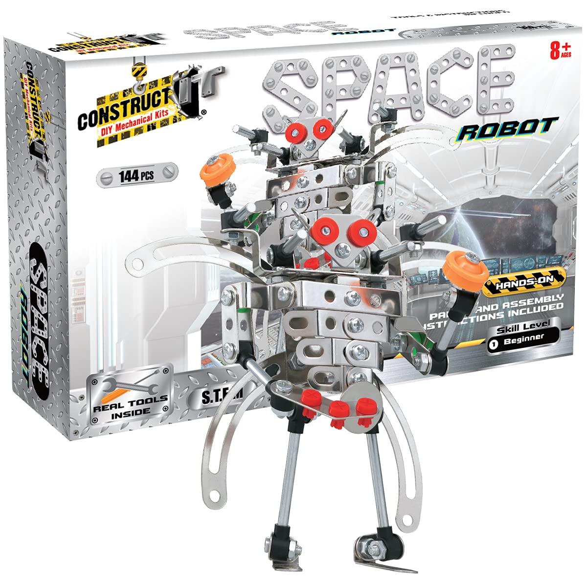 Construct It DIY Mechanical Kits Space Robot, 144 Piece
