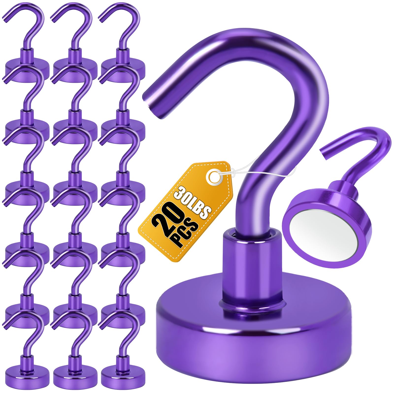 DIYMAG Magnetic Hooks, 30Lbs Strong Heavy Duty