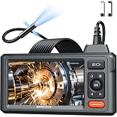 DEPSTECH Triple Lens Inspection Endoscope Camera with Light, 5" IPS Screen | 1920&times;1080P Industrial Video Borescope, 16.5FT Snake Cable, 10 LEDs, IP67 Waterproof, for Automotive, Plumbing, HVAC, Mechanic