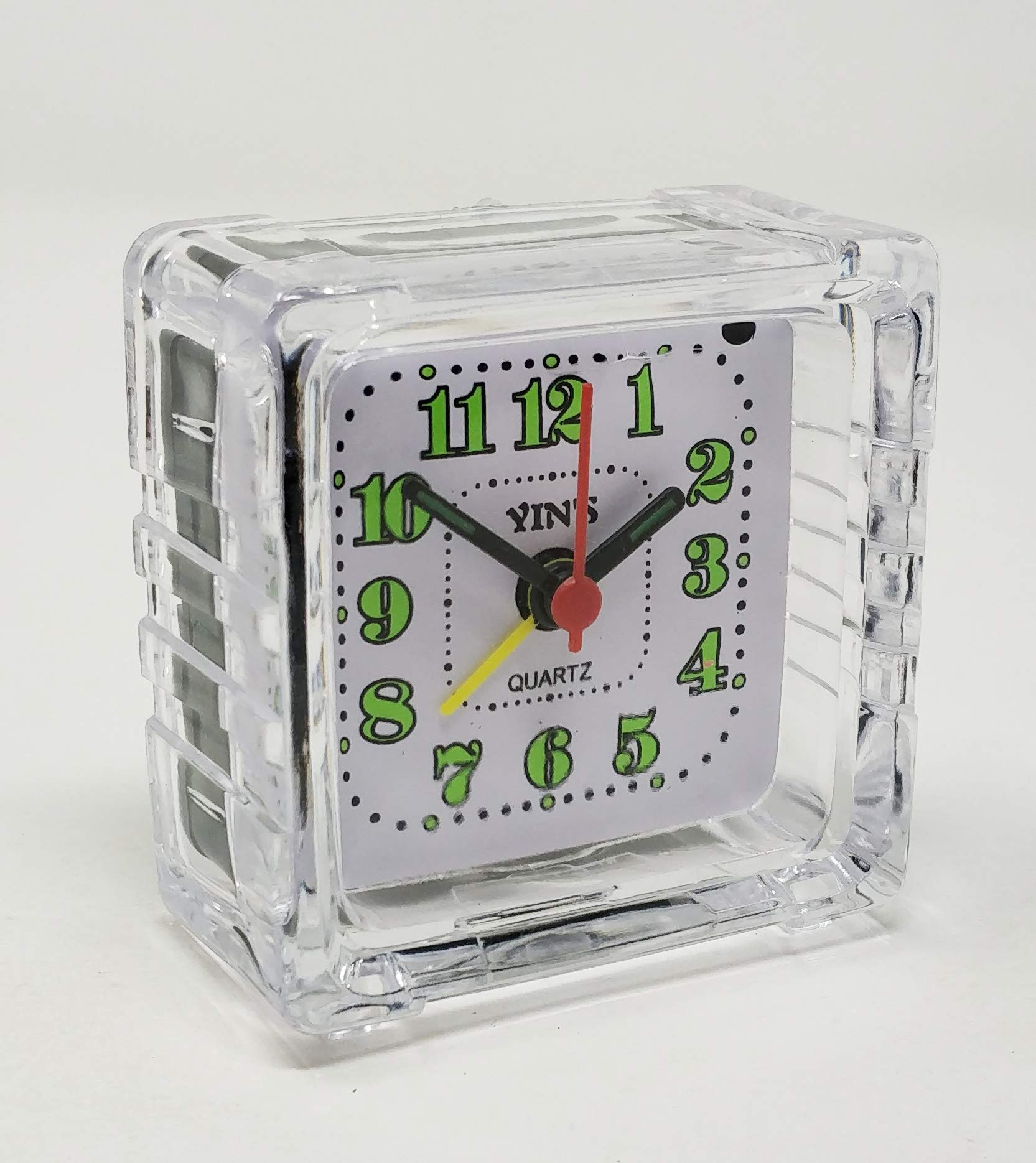 JRose Collections Alarm Travel Clock, Analog Quartz, Big Numbers for Easy Reading (JR-1336) (White)