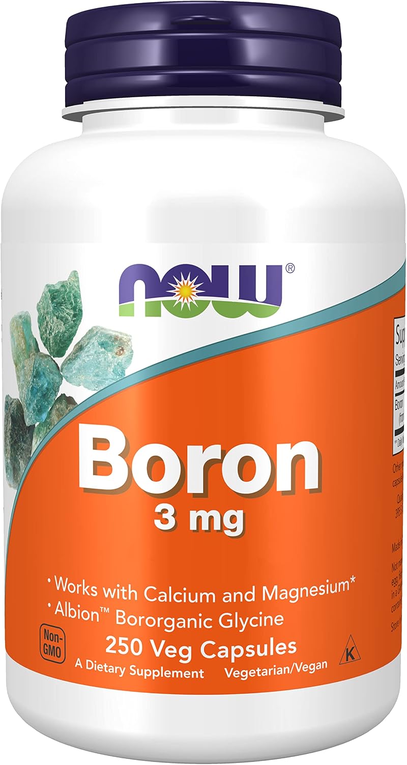 Now Foods Boron 3 mg 250 Vegan Capsules Lab Tested Gluten Free Soy Free