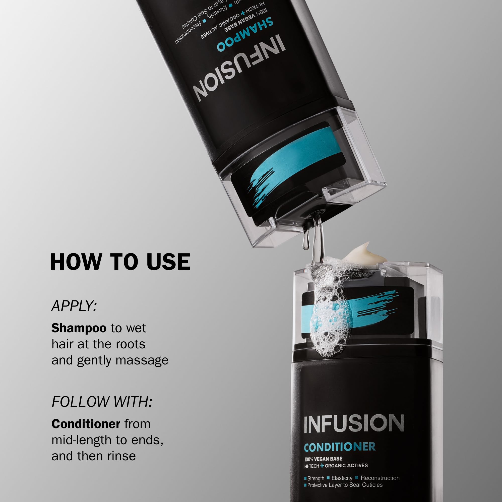 TRUSS Infusion Hair Shampoo - Cleansing Shampoo for Dry Hair Repair, Hydration and Protection - 100% Vegan, Color-Safe Formula with Anti-Aging Benefits (300 ml)