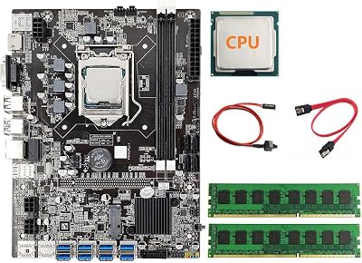 ATOZS B75 USB BTC Mining Motherboard Kit CPU 2x4G RAM 8xPCIE LGA1155 DDR3