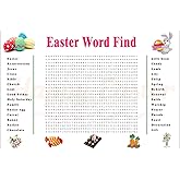 cvonhue Giant Easter Word Search Poster - Large 35.4“ × 23.6” Holiday Word Search Wall Poster for Family Parties, Classroom & Office (30 Holiday-Themed Words)