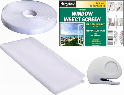 Homebay Fly Screens For Windows Cut To Size Mesh with Adhesive Tape