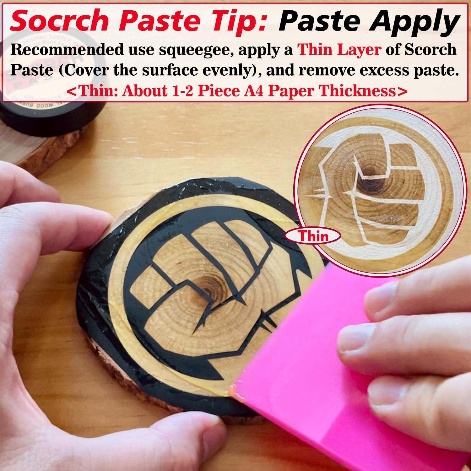 Scorch Paste - Wood Burning Paste, Burning Gel for Crafting & Stencil, Accurately & Easily for DIY Arts, Wood, Canvas & More - 3 OZ