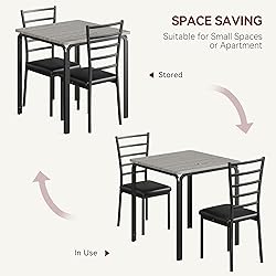 GarveeHome 3-Piece Kitchen Dining Room Table Chair