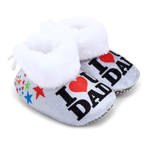 Superminis Baby Girls and Baby Boys Ankle Length with Heart Print Soft Base Booties/Shoes