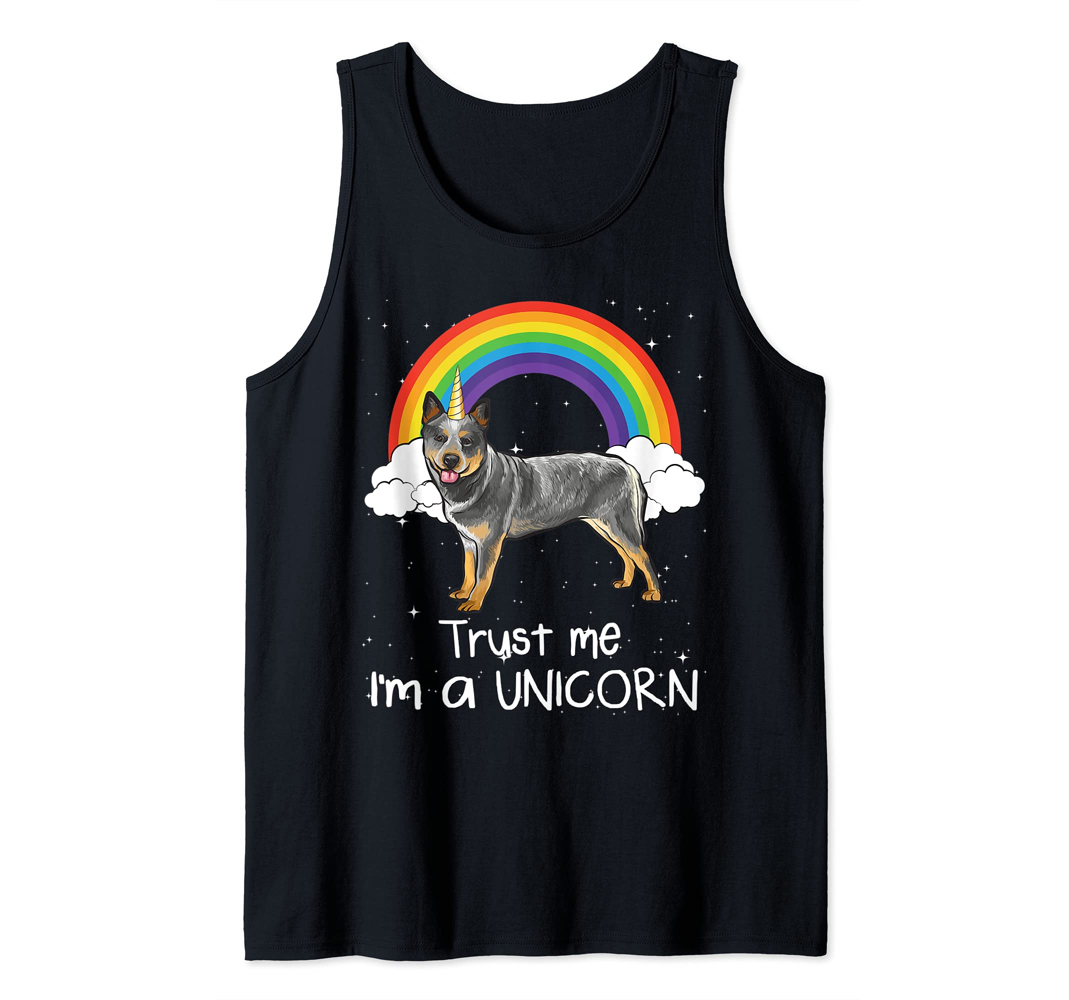 Rainbow Australian Cattle Dog Trust Me I'm A Unicorn Dog Tank Top