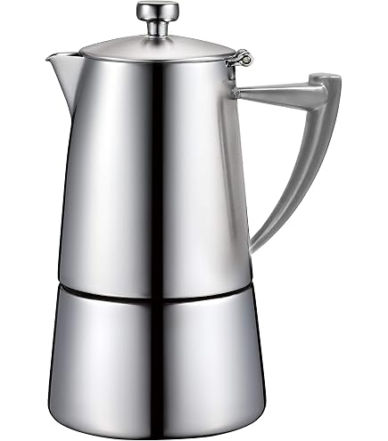 Amazon.com: CUISINOX Roma Satin Stainless Steel Moka Pot Stovetop
