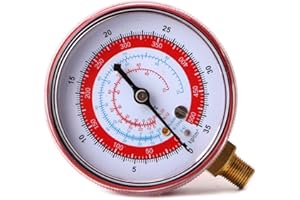 Polarlander Air Conditioner R410A R134A R22 Refrigerant High Pressure Gauge PSI KPA Red
